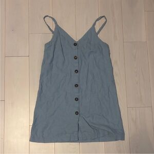 Timing Blue Button-Front Mini Dress Size S